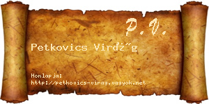 Petkovics Virág névjegykártya
