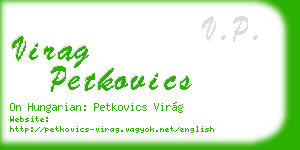 virag petkovics business card