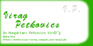 virag petkovics business card